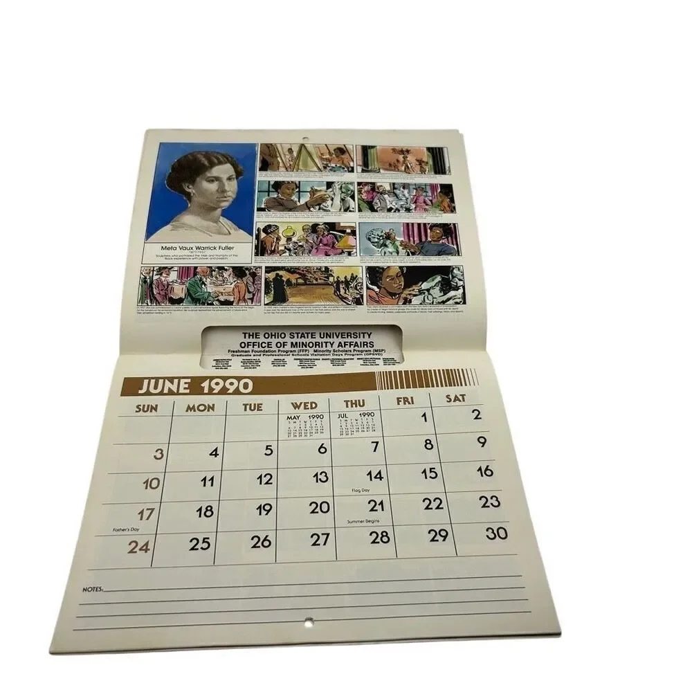 THE AFRO-AMERICAN HISTORICAL CALENDAR - 1990 Advertising Calendar Ohio State
